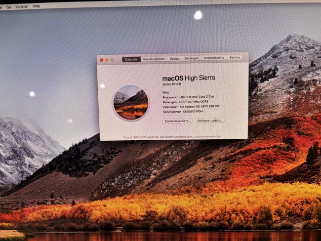 Refurbished Apple iMac All-In-One met Intel Core 2 Duo, 4GB RAM, 500GB HDD, 20 inch