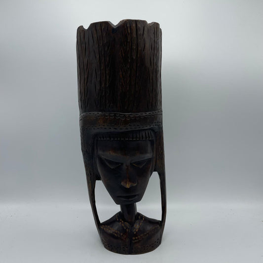 Handgesneden Tribale Houten Masker – Gedetailleerd Afrikaans Kunstbeeld