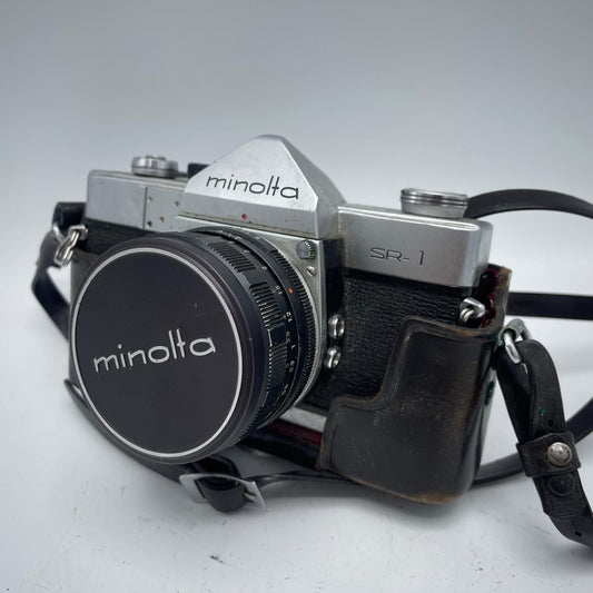 Vintage Minolta SR-1 met Auto Rokkor-PF 55mm f/1.2 Lens – Klassieke Filmcamera