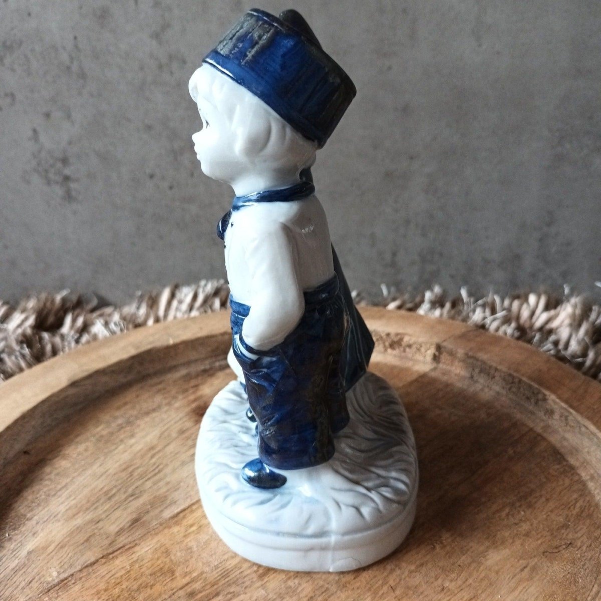 Vintage delftsblauw beeld - koppel hand in hand. - Veilingcoach.be