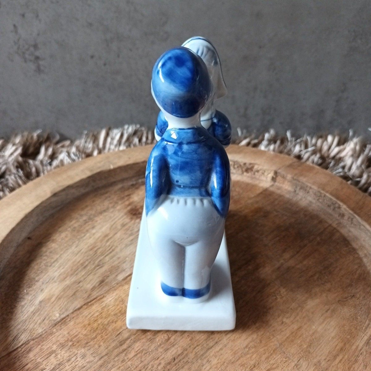 Vintage Delftsblauw beeld van koppel. - Veilingcoach.be