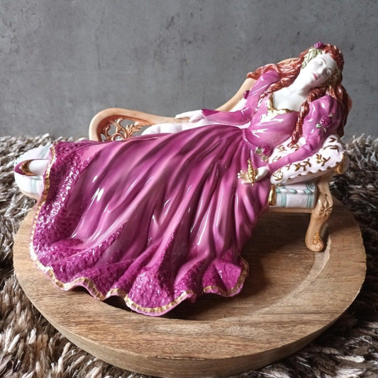 Vintage sleeping beauty/Doornroosje beeld Franklin Mint Fine Porcelain - Veilingcoach.be